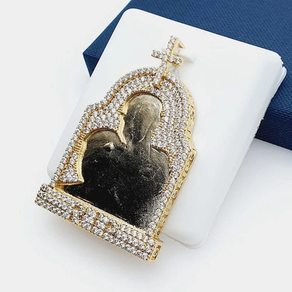 14K Gold Plated Cubic Zircon Pendant, EVBRS633 - Picture 5 of 11